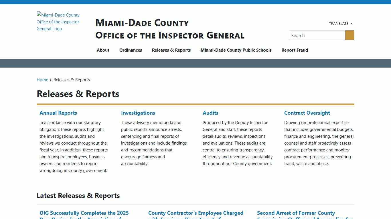 Releases and Reports